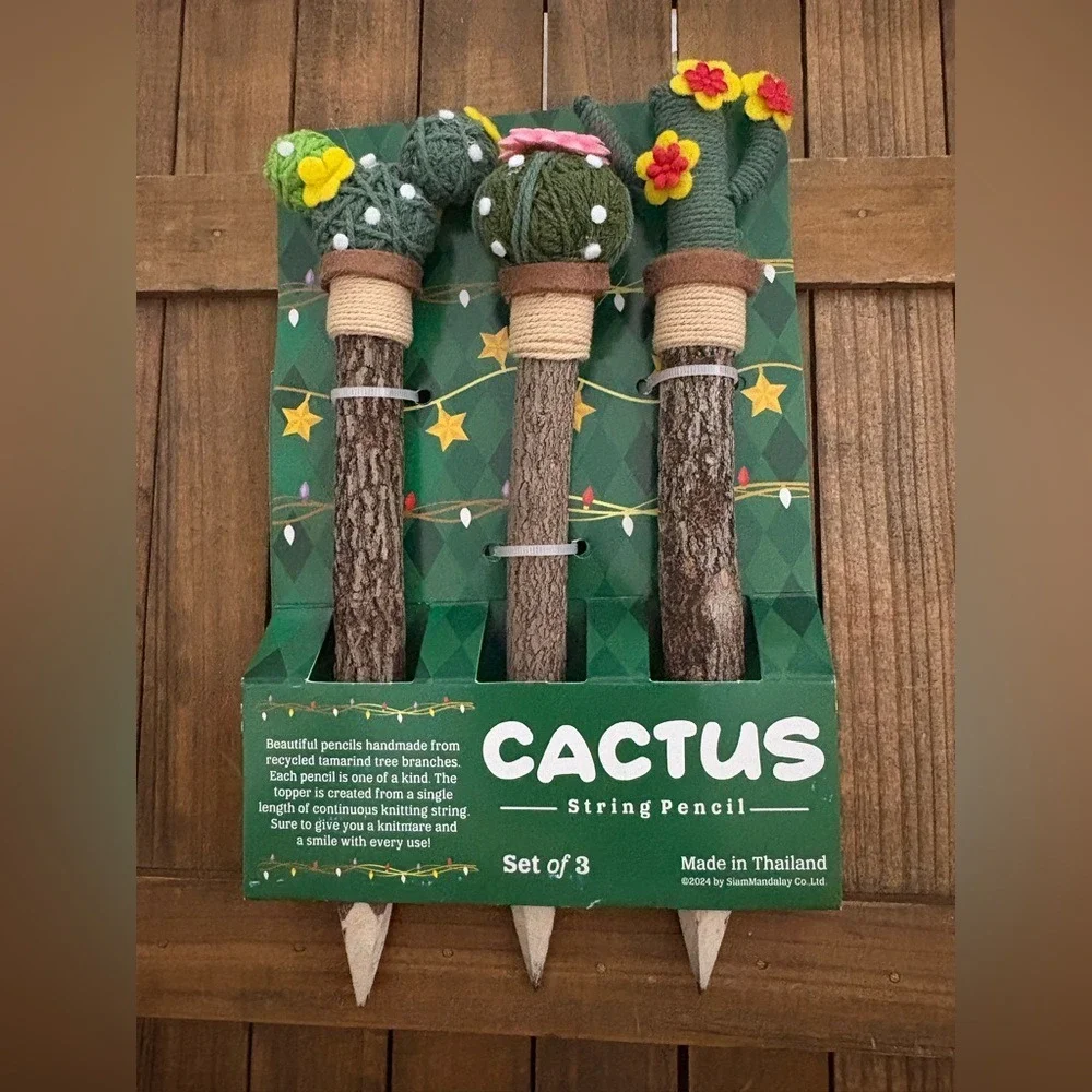 Cactus String Pencil Set of 3
